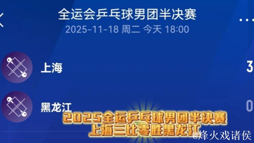 乒乓球男团半决赛:上海击败黑龙江挺进决赛 乒乓球男团半决赛:上海击败黑龙江挺进决赛